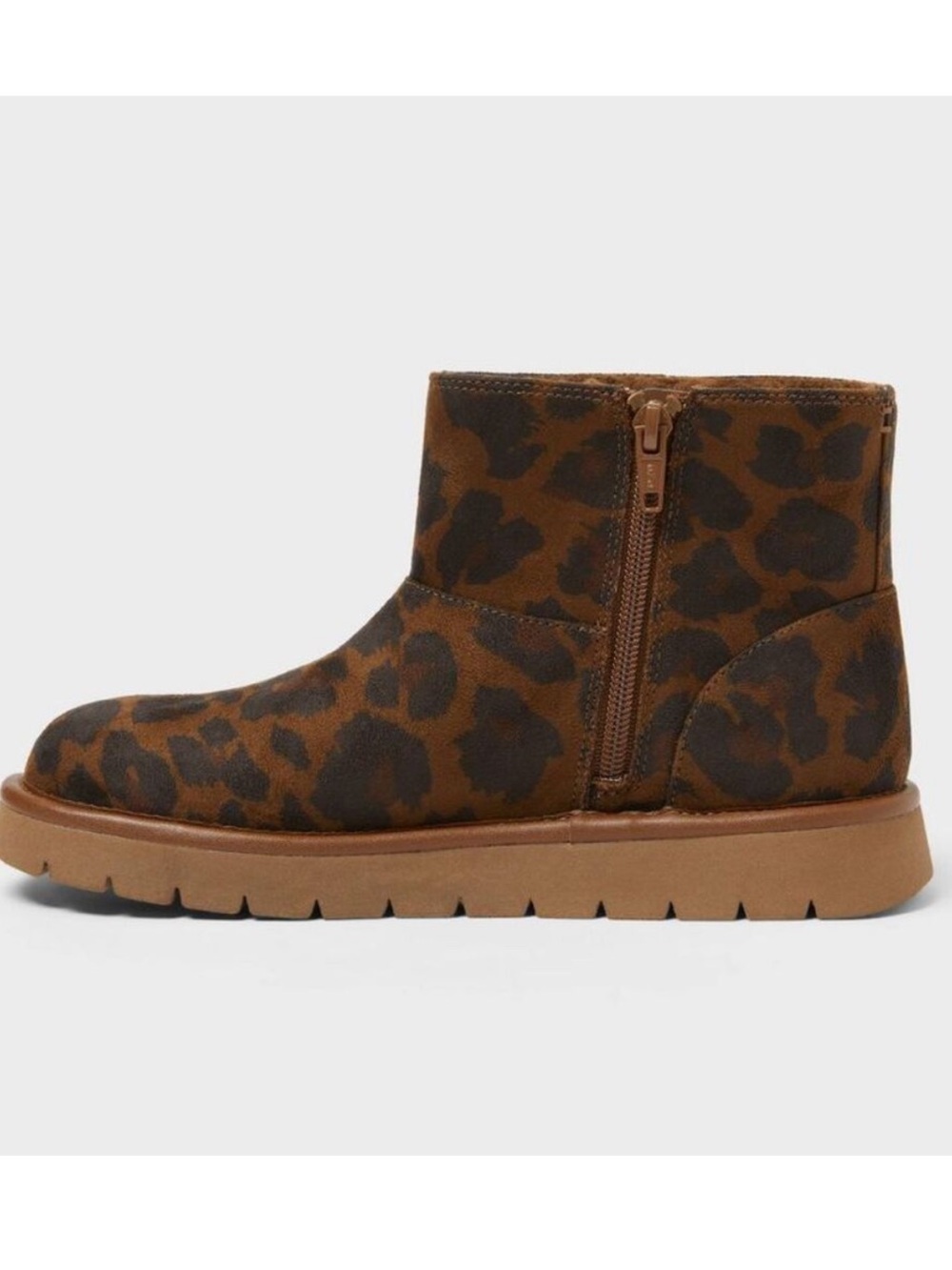 Faux Microsuede Boots with Memory Foam Insole - Universal Thread Leopard - Picture 3 of 4